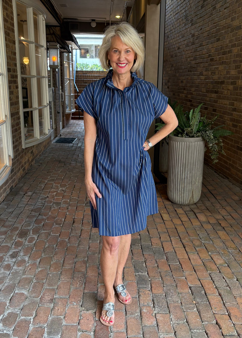 Emily Dress - Royal Stripe