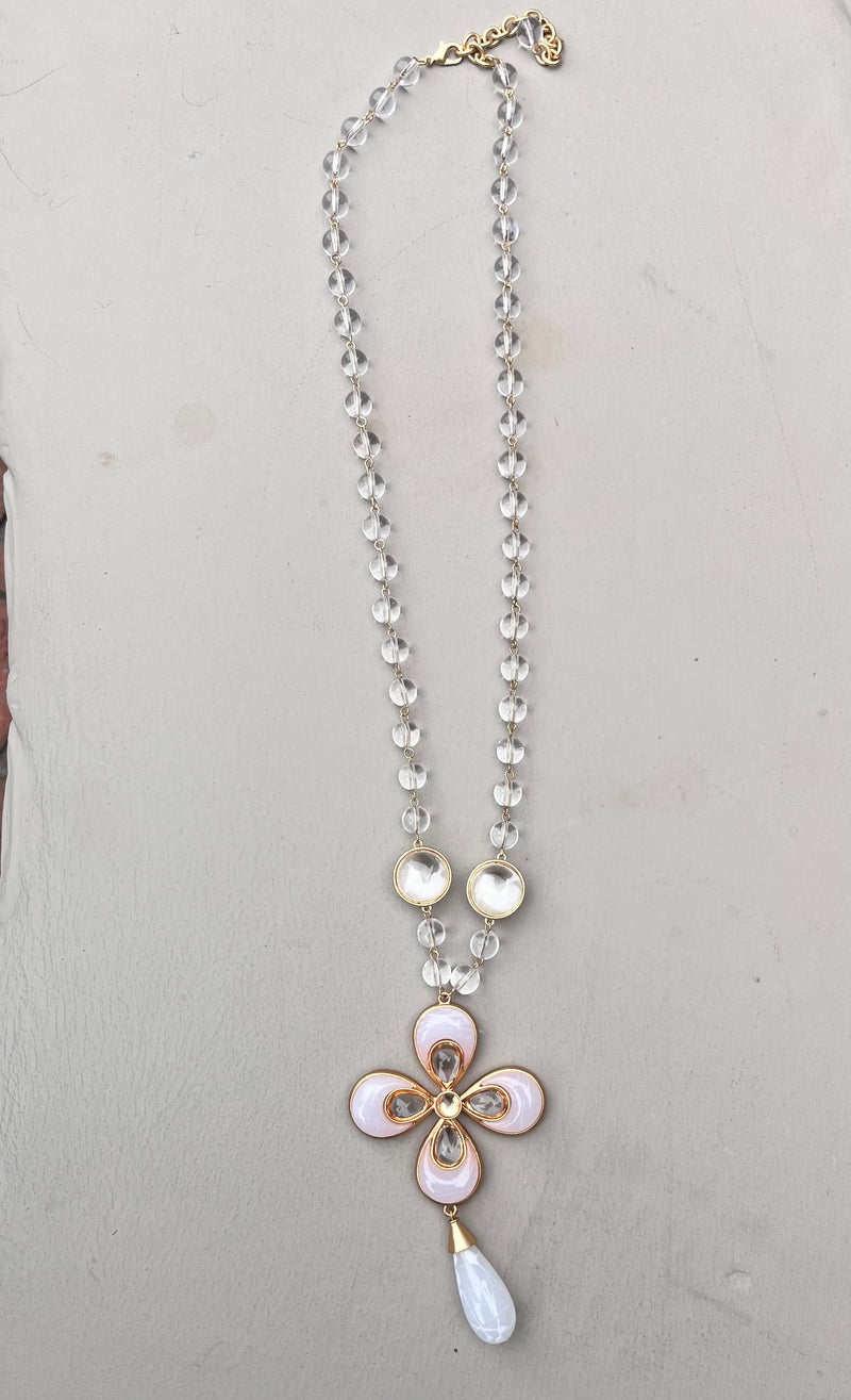 Long Resin Flower Necklace