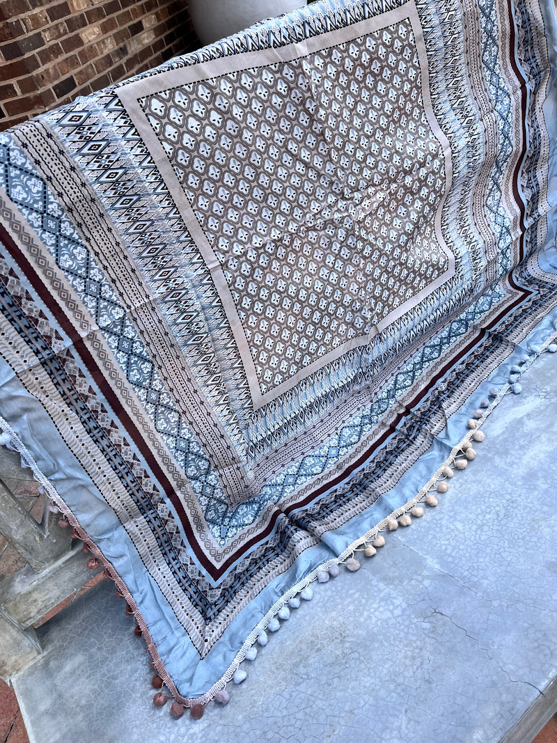 Geometric Pom Pom Scarf