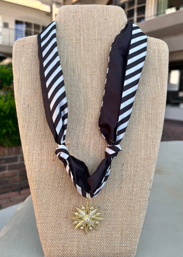 Black and White Scarf w/ Burst