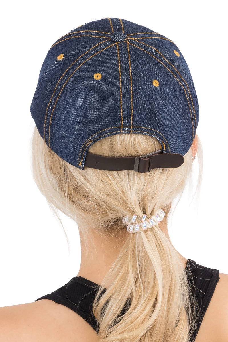 American Flag Denim Baseball Cap - 2 Colors