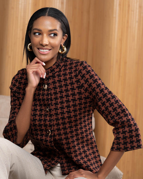 Houndstooth Cardi