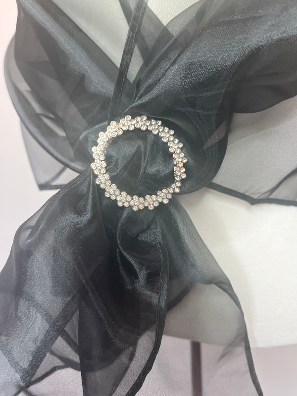 Black Organza Wrap with Buckle
