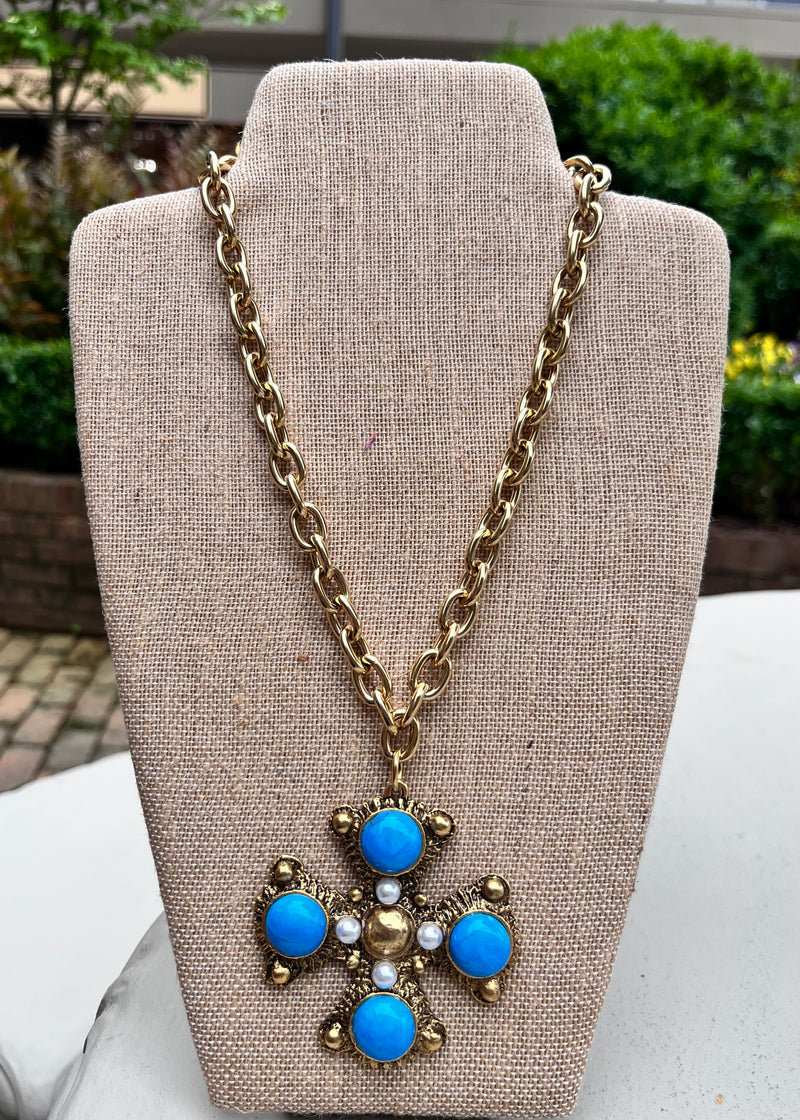 Turquoise and Gold Necklace
