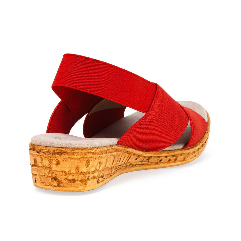 Atlantic Sling Back Stretch Sandal: Red