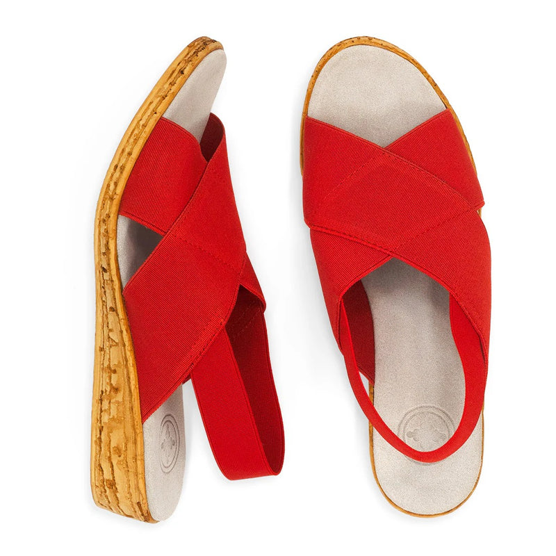 Atlantic Sling Back Stretch Sandal: Red
