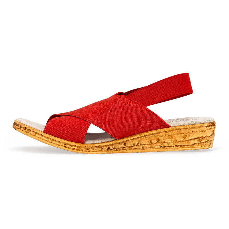 Atlantic Sling Back Stretch Sandal: Red