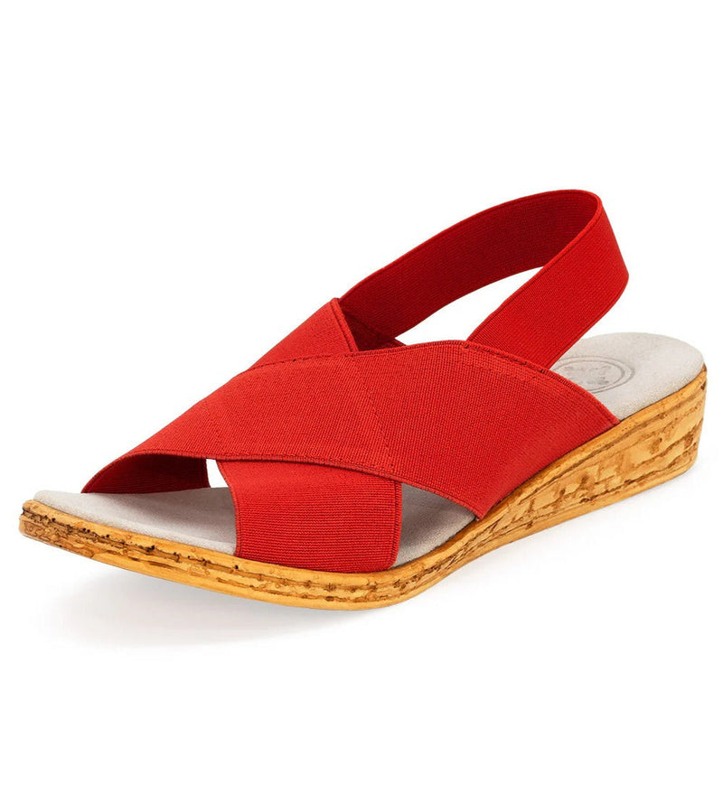 Atlantic Sling Back Stretch Sandal: Red
