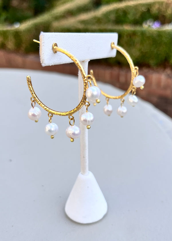 Pearl Hoop Earrings