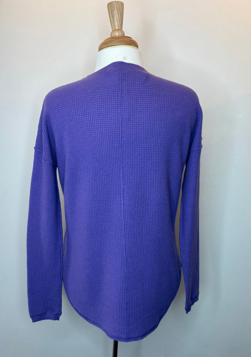 Waffle Stitch Drop Shoulder Top