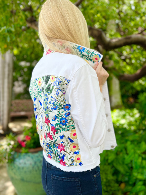 The White Denim Jacket / Spring Garden