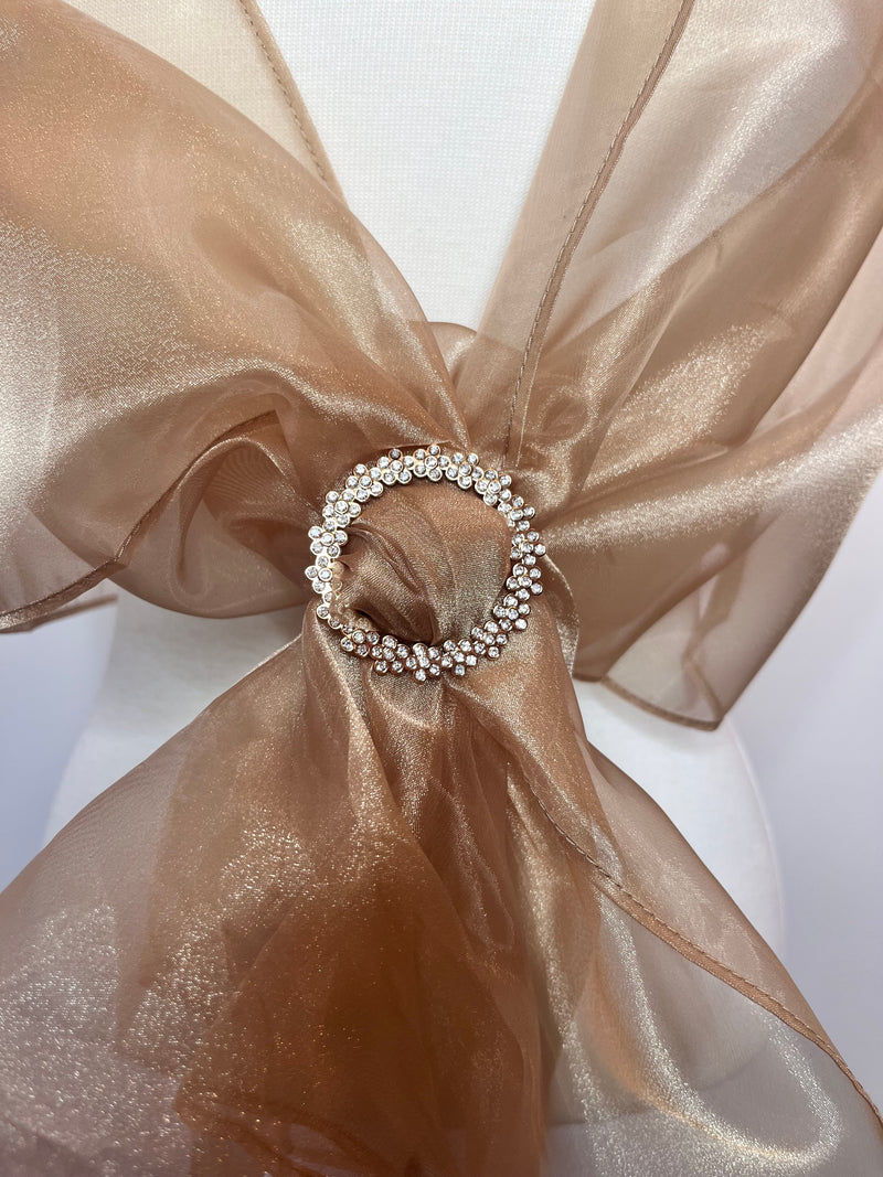 Gold Organza Wrap with Buckle