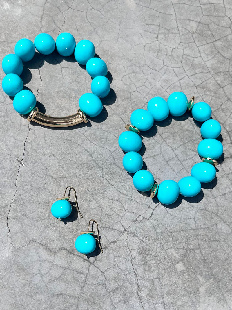 Turquoise Gold Bar Bracelet
