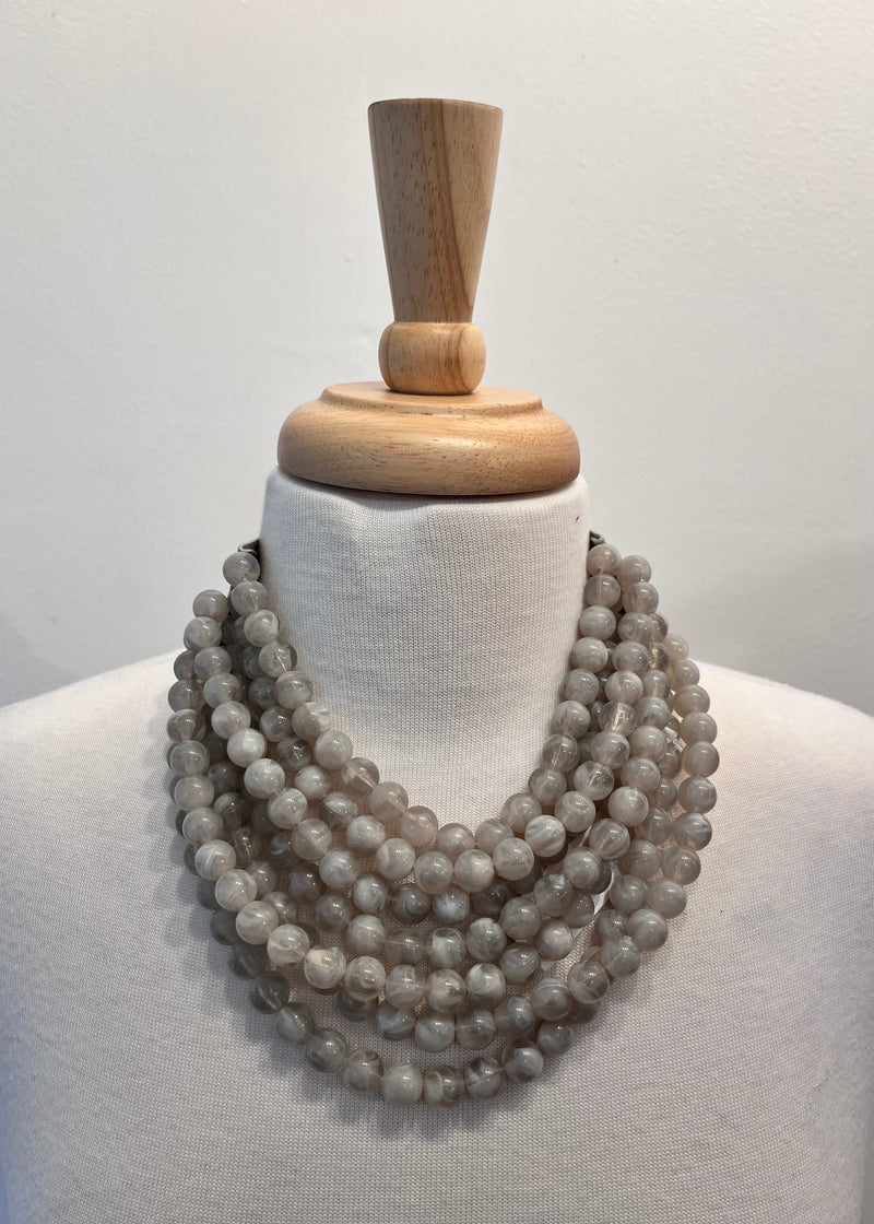 Stone Chunky Beaded Layered Necklace