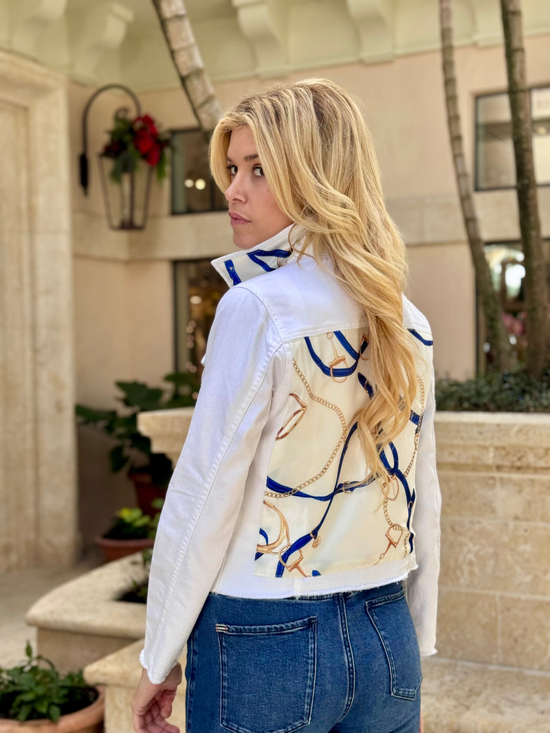 The White Denim Jacket / Gold Bit