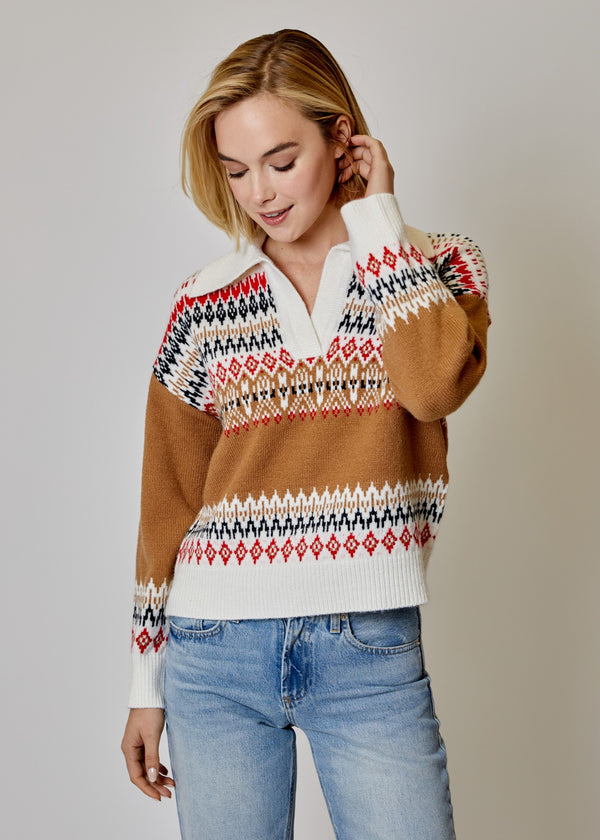 V-Neck Polo Fairisle