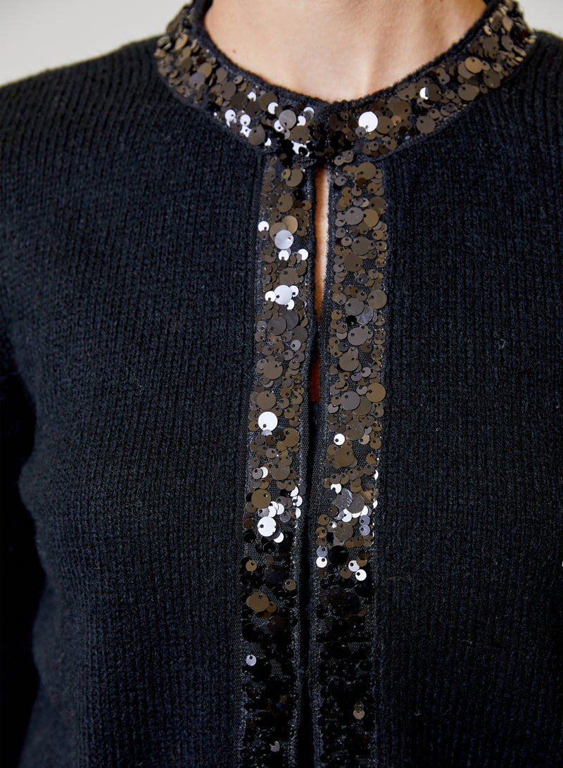 Sequin Trim Cardigan