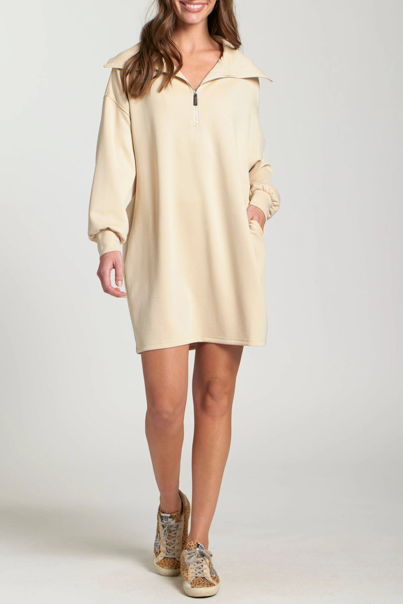 Half Zip Sweatshirt Dress