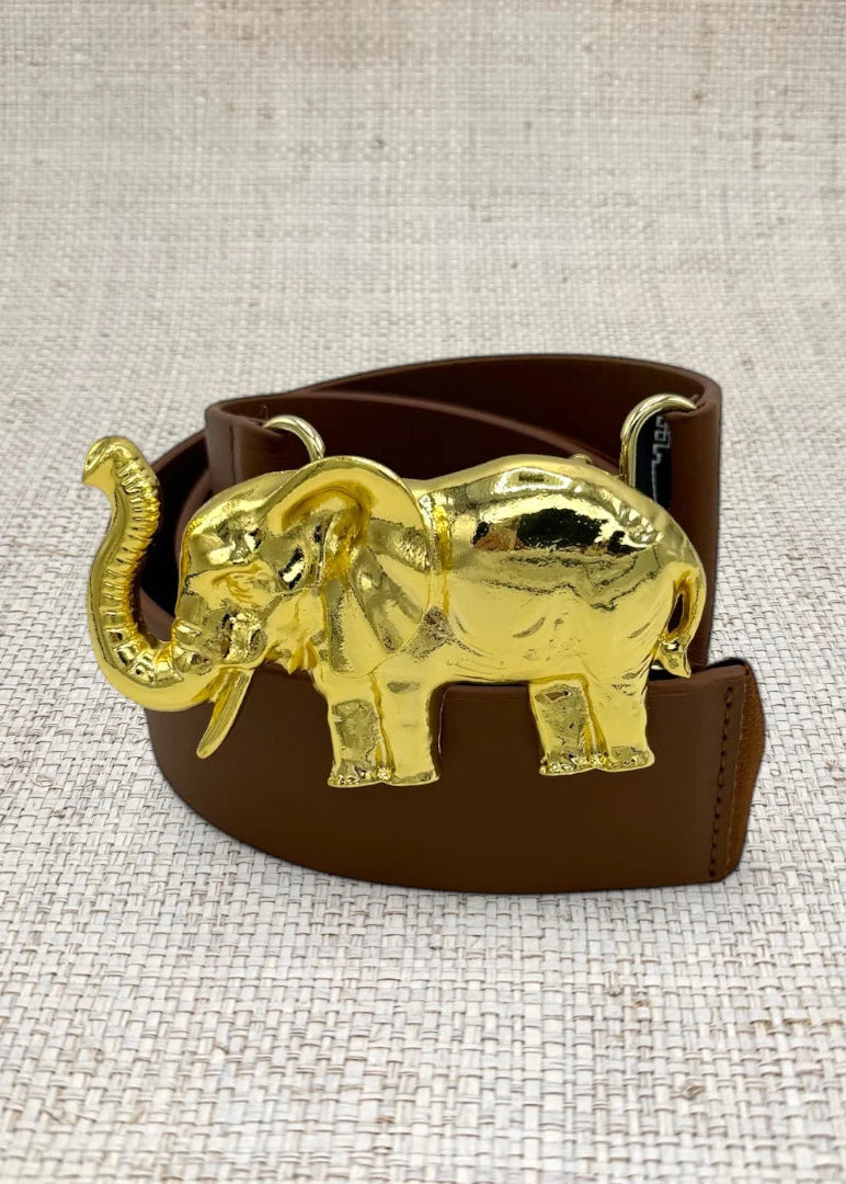 Elephant Artisan Interchangeable Belt Buckle w/ Gold Finish