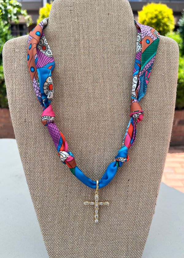 Scarf Necklace: Cross