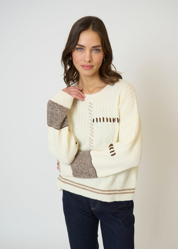 Patchwork Cropped Sweater