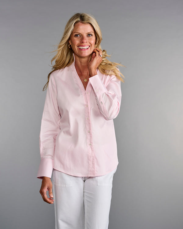 The League Blouse in Ballerina Pink