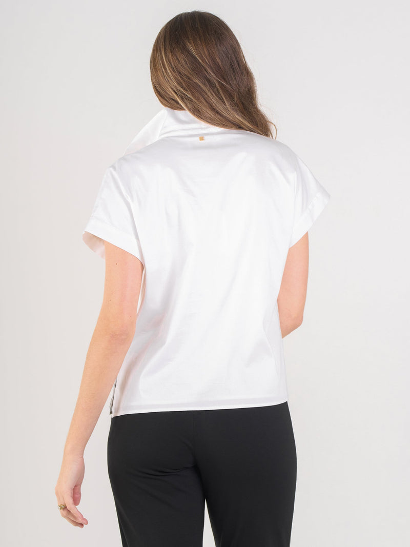 Poppy Pullover - White Cotton Poplin