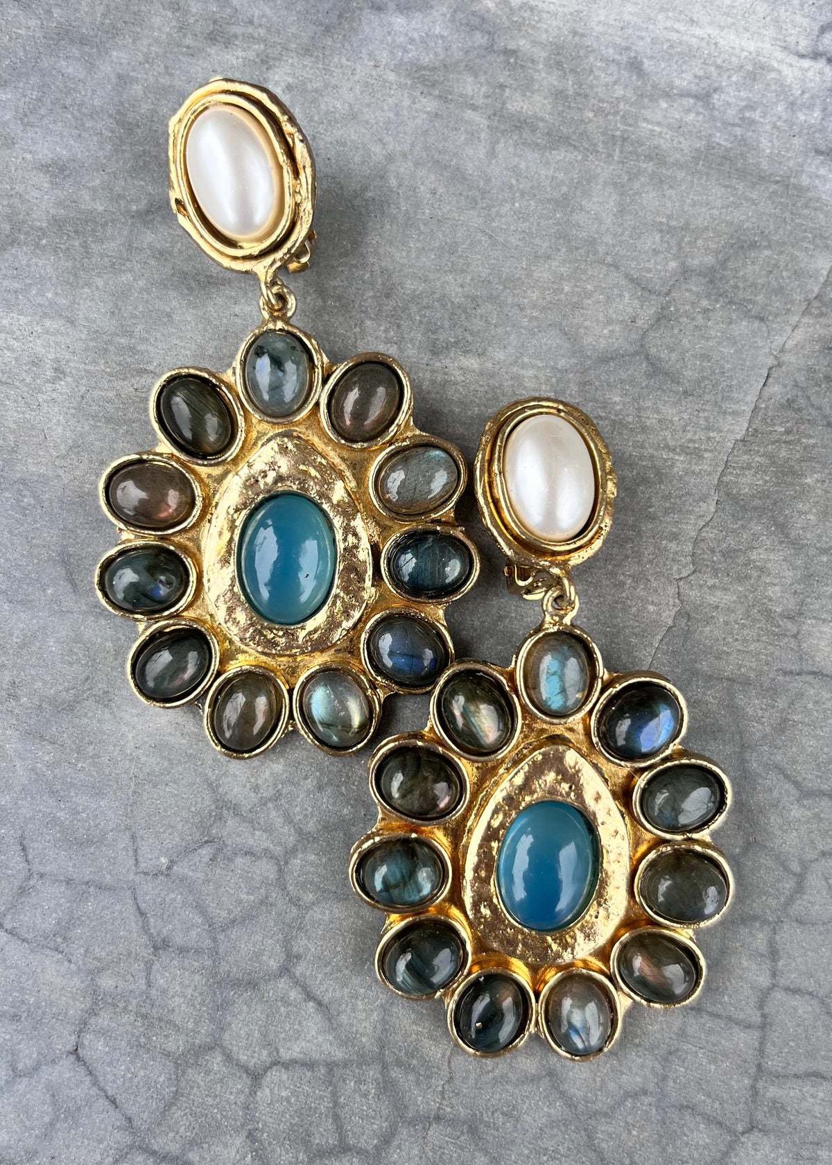 Rheane Clip Stone Earrings