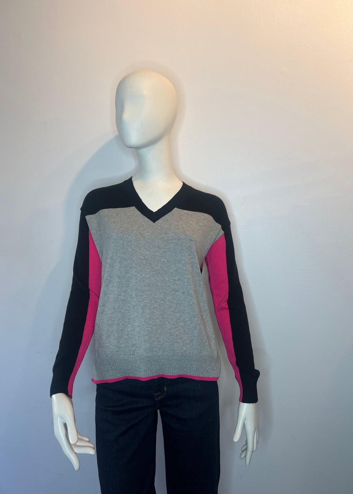 V-neck Stripe Sweater