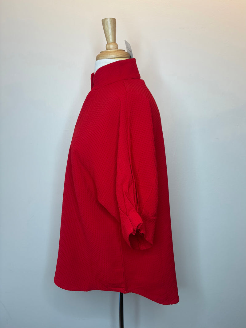 Caroline Top Red Waffle