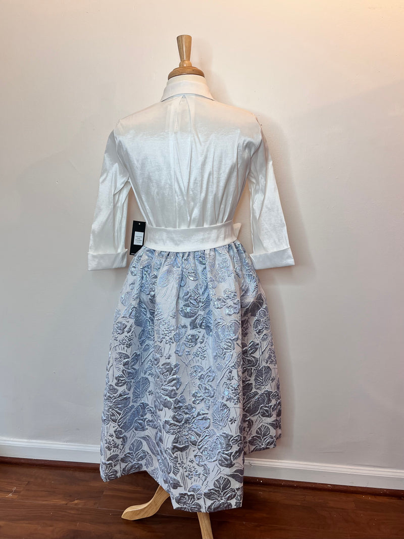 Shirt Dress w/ Brocade Skirt