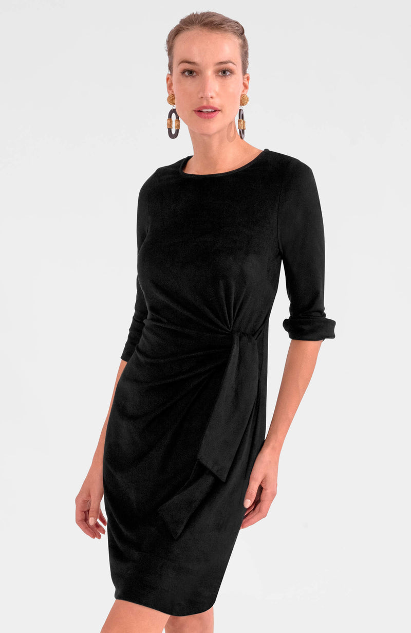 Cinch & Tie Dress - Silky Velvet