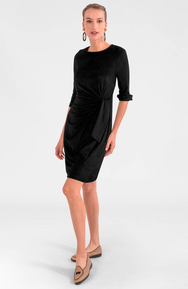 Cinch & Tie Dress - Silky Velvet