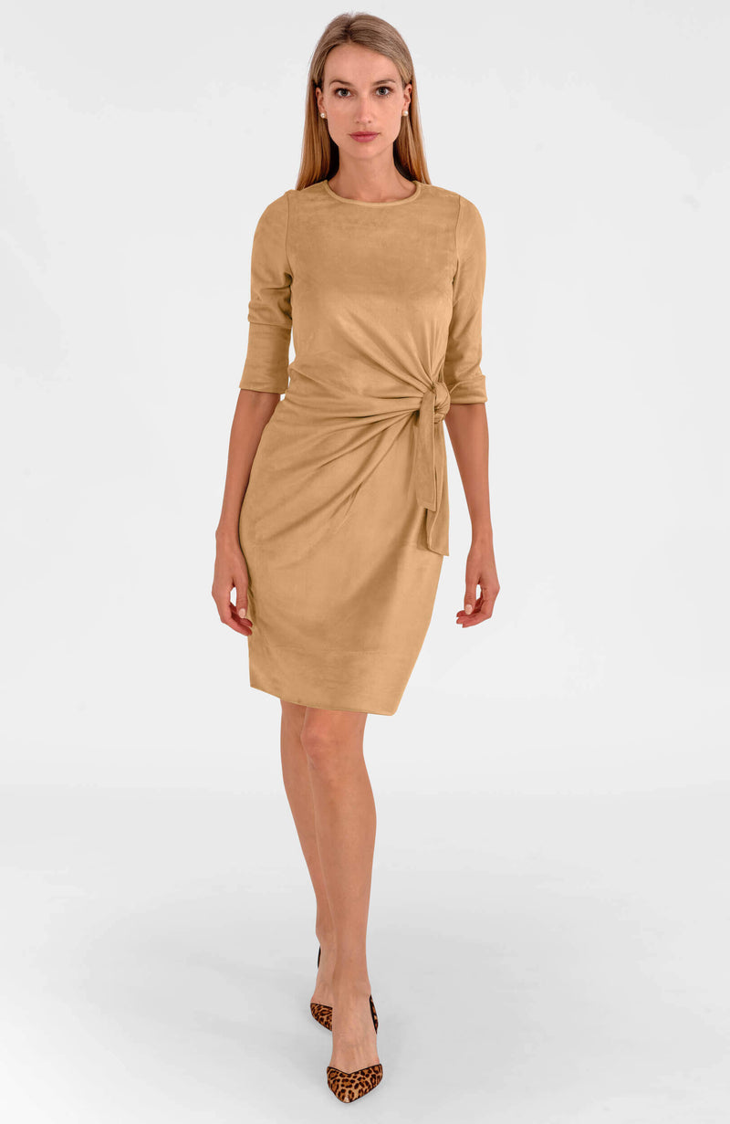 Cinch & Tie Dress - Ultra Suede