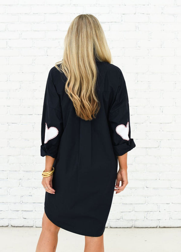 Preppy Dress Heart Elbow Navy