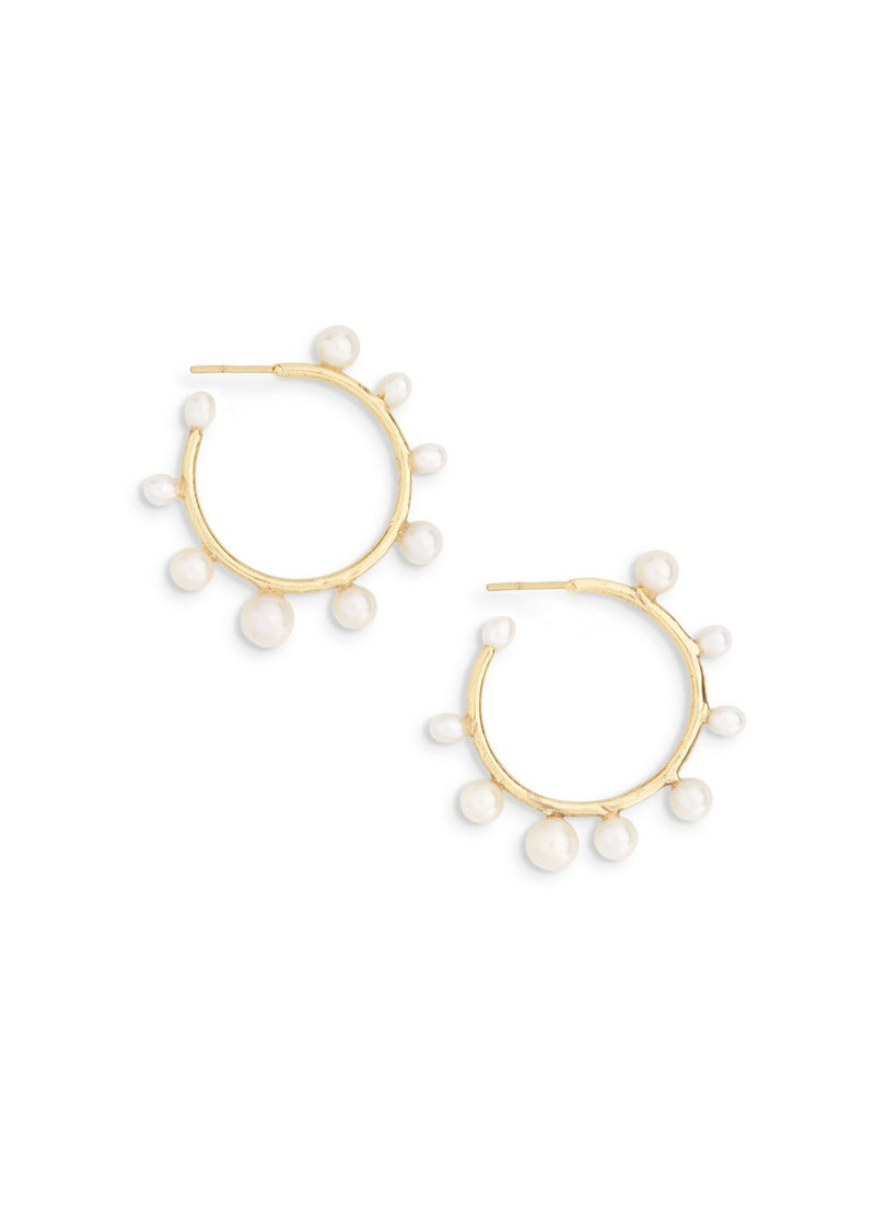 Pearl Hoops - Medium