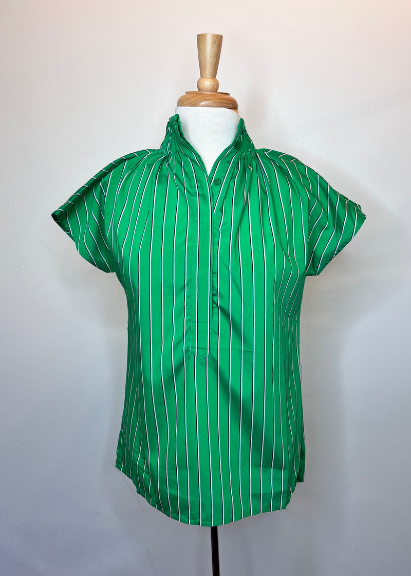 Emily Top - Green Stripe