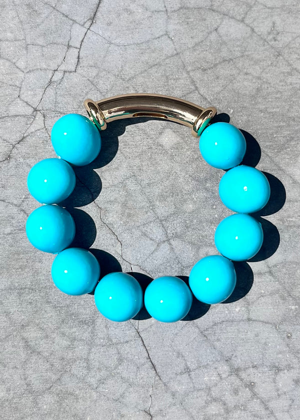 Turquoise Gold Bar Bracelet