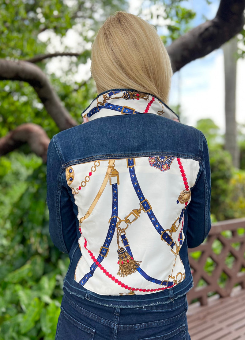 Dark Denim Jacket / Cream Unique