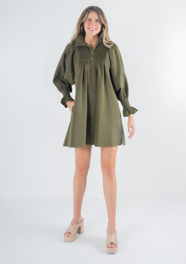 Charlotte Dress - Olive Night