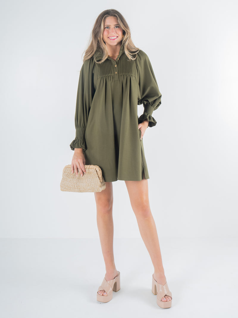 Charlotte Dress - Olive Night