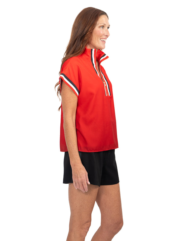 Poppy Pullover - Red Varsity Ombre