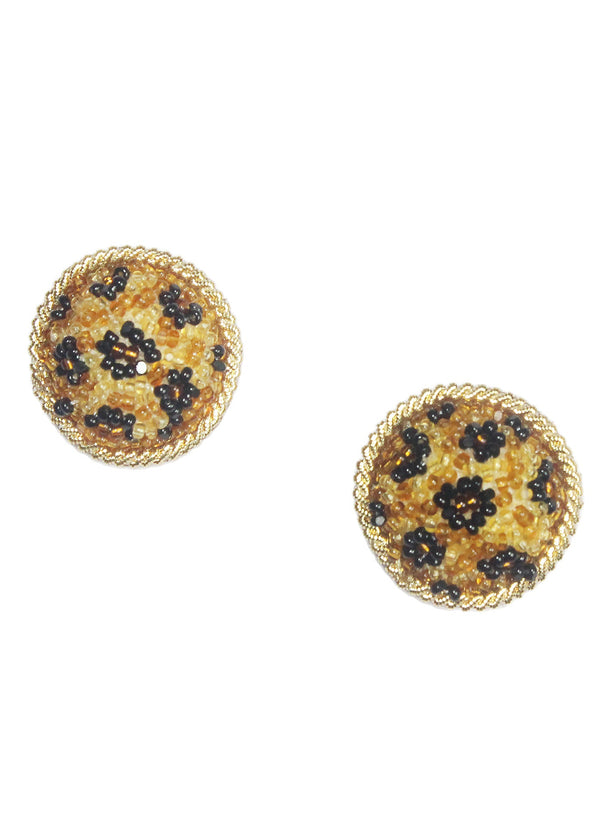 Cheetah Button Earrings