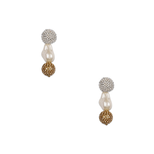 Silver, Pearl & Gold Earrings