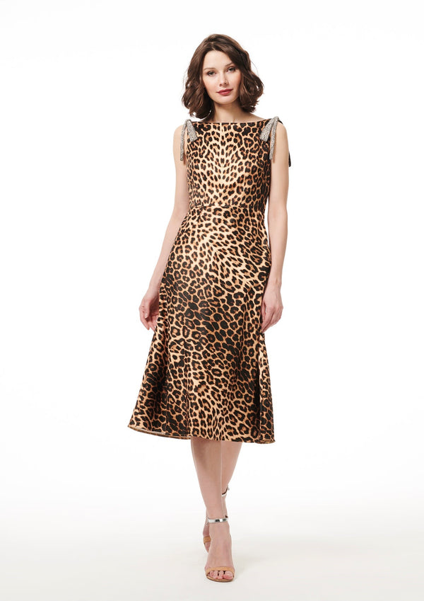 Animal Print Satin Dress