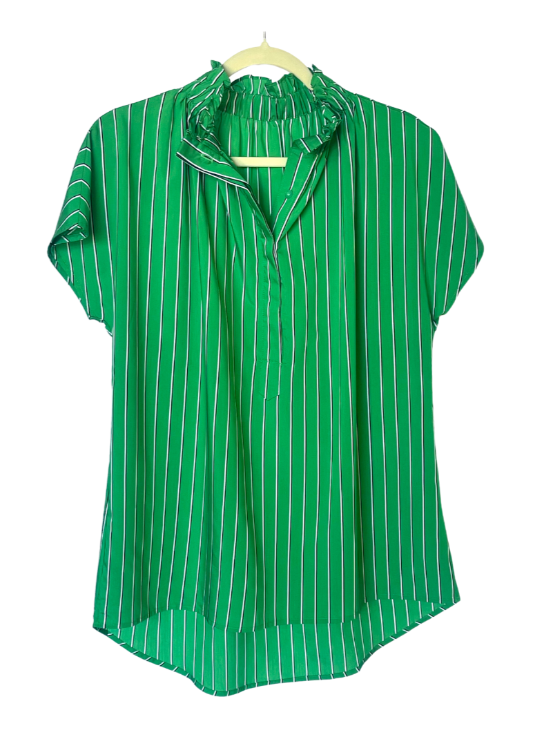 Emily Top - Green Stripe