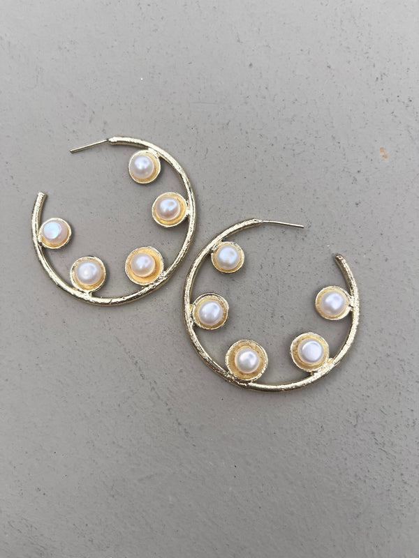 Pearl Hoop Earrings