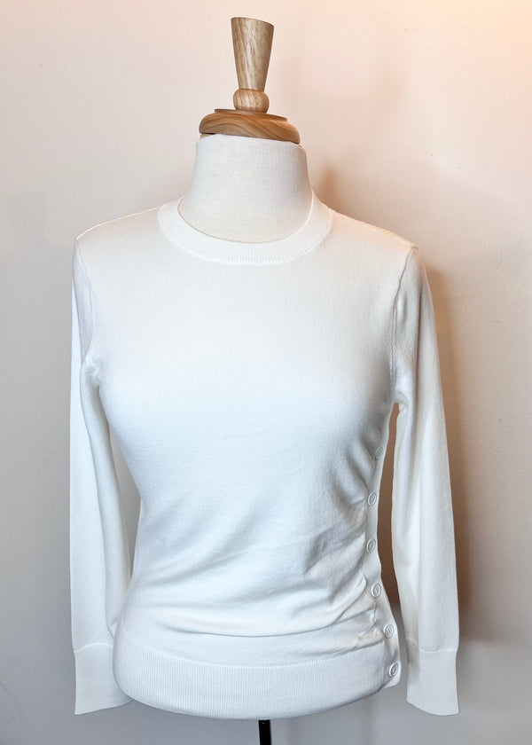 Side Button Sweater - 2 Colors
