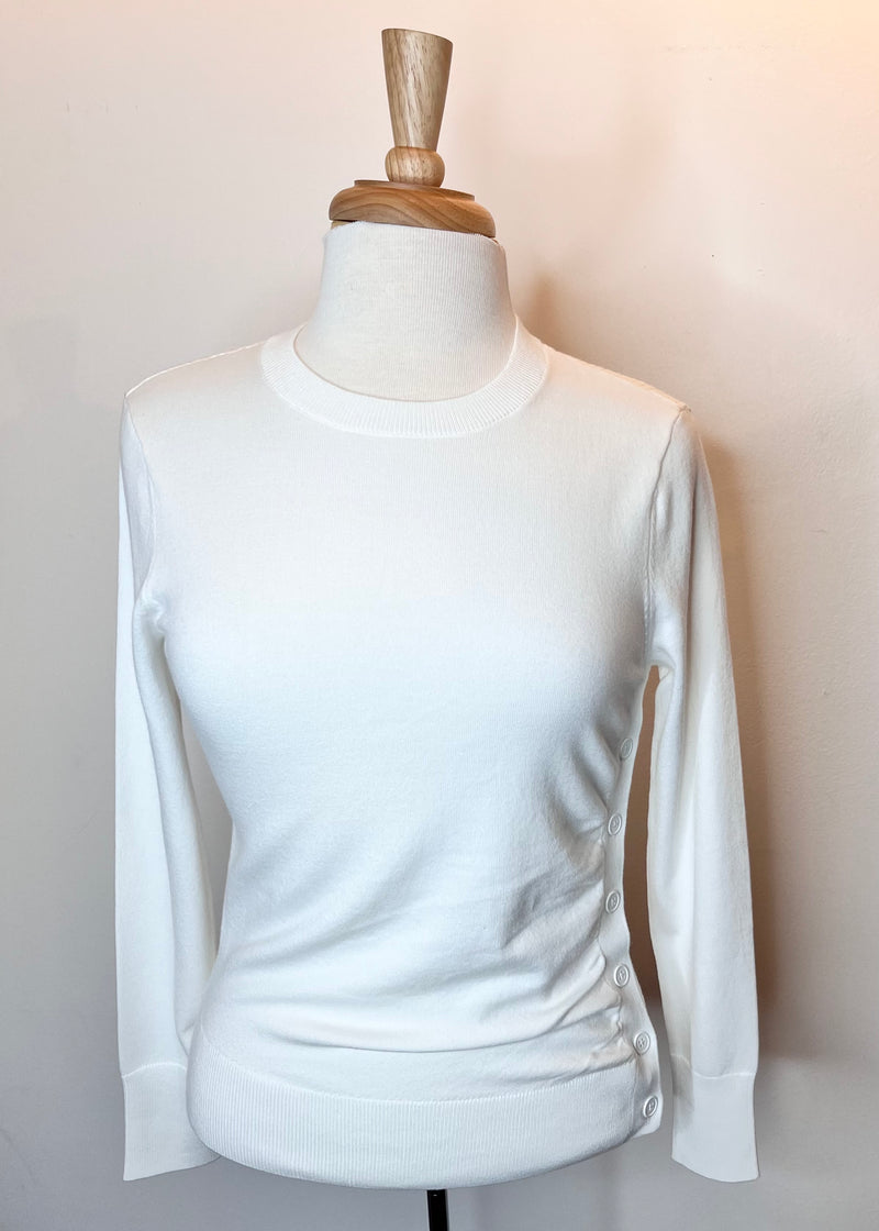 Side Button Sweater - 2 Colors