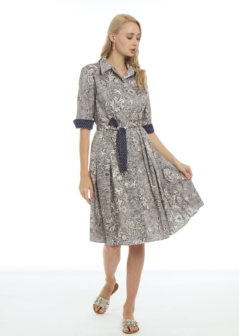 Kelly Dress - Charcoal Provence Floral